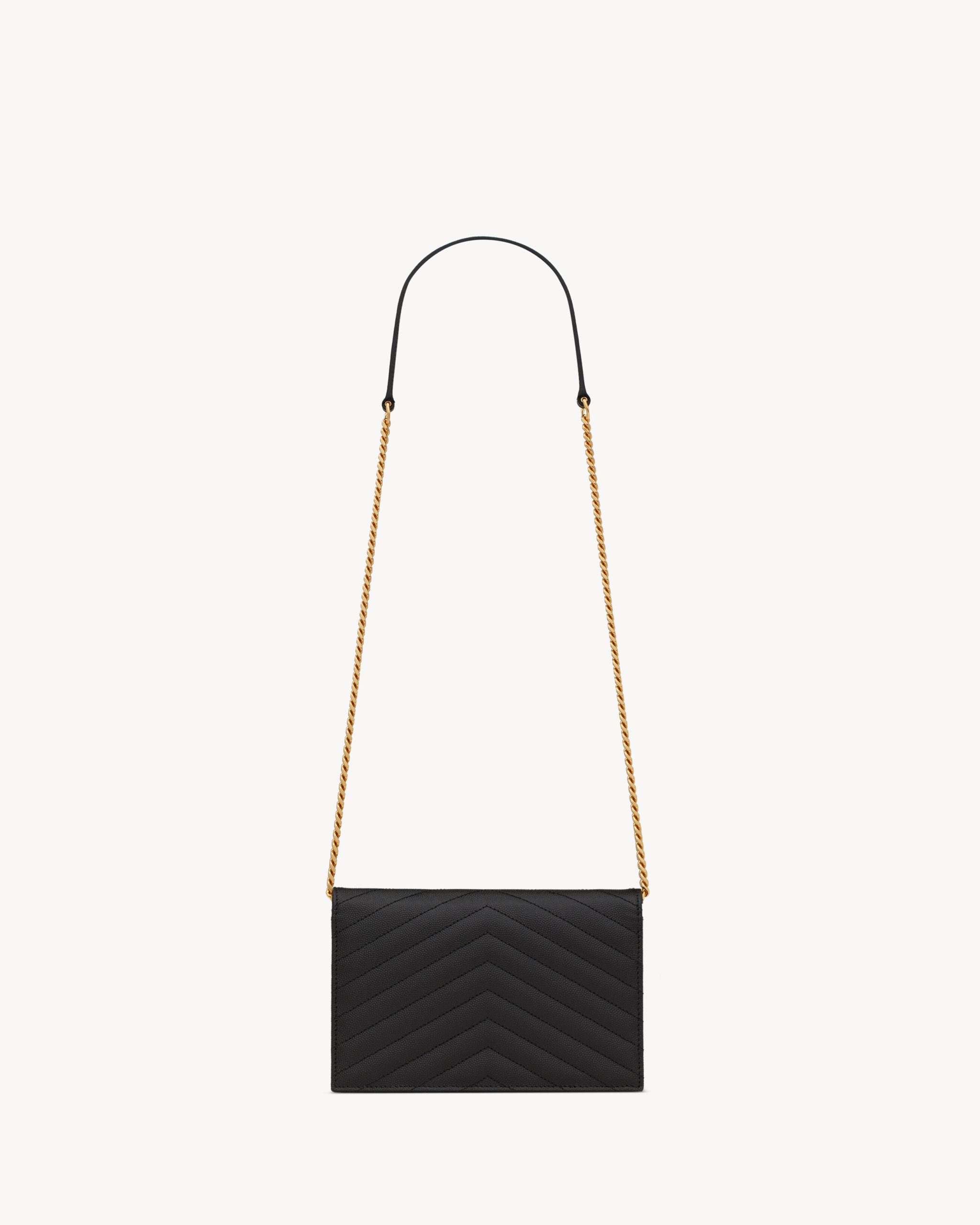 YSL CASSANDRE ENVELOPE CHAIN WALLET IN GRAIN DE POUDRE LEATHER - Image 2